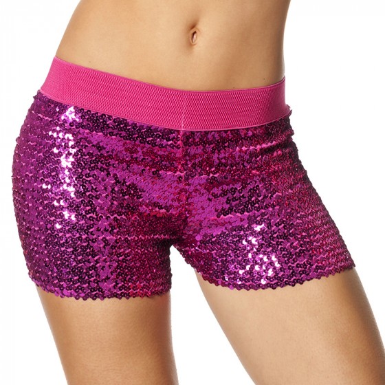 Hotpants pailletten pink