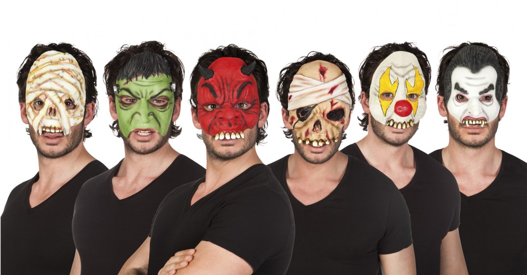 Halfmasker Halloween Assorti