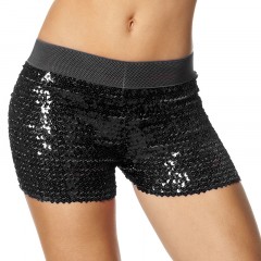 Hotpants pailletten zwart